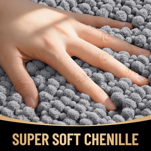 OLANLY Thick Chenille Bathroom Rugs view 2