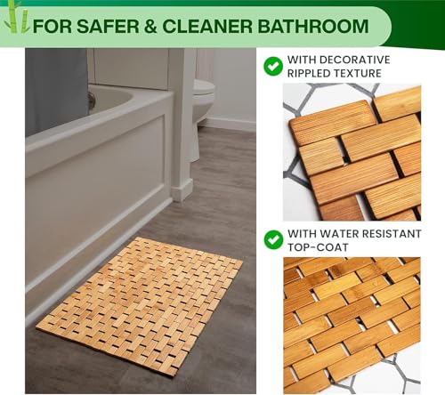 Bamboo Bath Mat 34x18 view 4