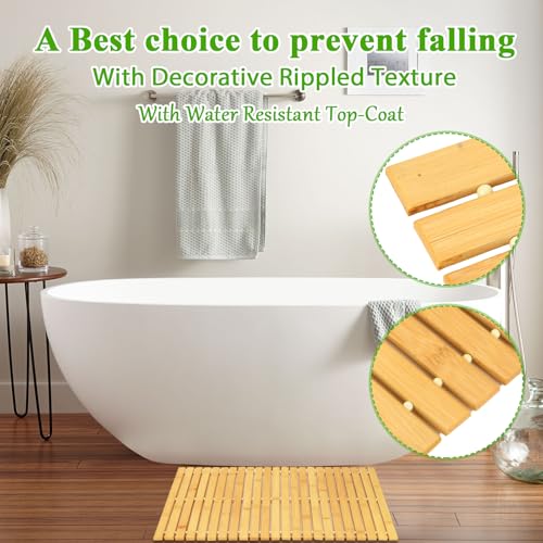 QTLCOHD 2 Pcs Bamboo Bath view 3