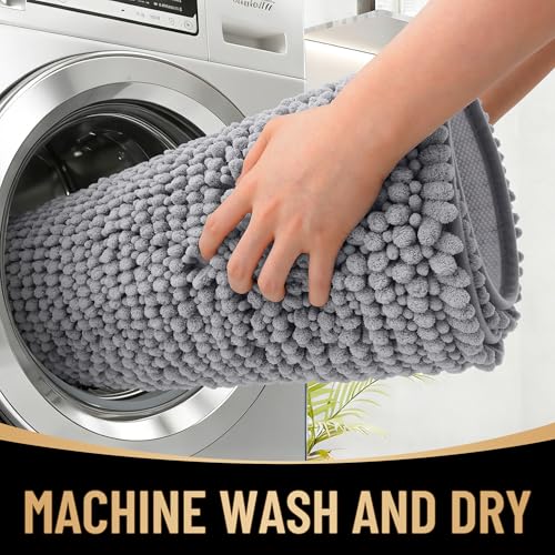 OLANLY Thick Chenille Bathroom Rugs view 4