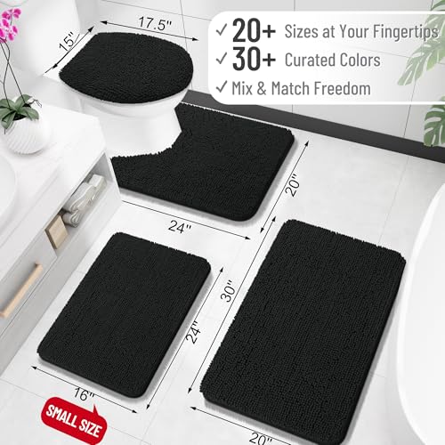 OLANLY Black Bathroom Rug 30x20 view 2