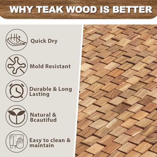 Junkin Teak Wood Bath Mat view 5