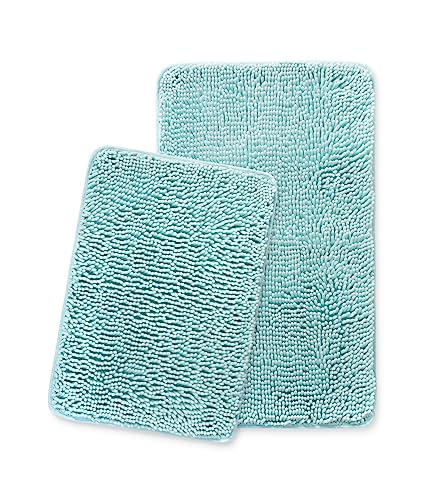 Yeaban Aqua Bathroom Rugs Sets