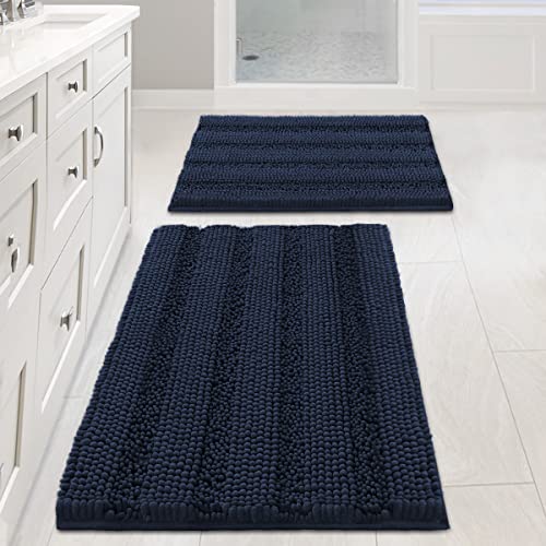 H.VERSAILTEX Navy Blue Bathroom Rugs