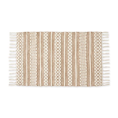 DII Chenille Stripe Woven Bath Rug