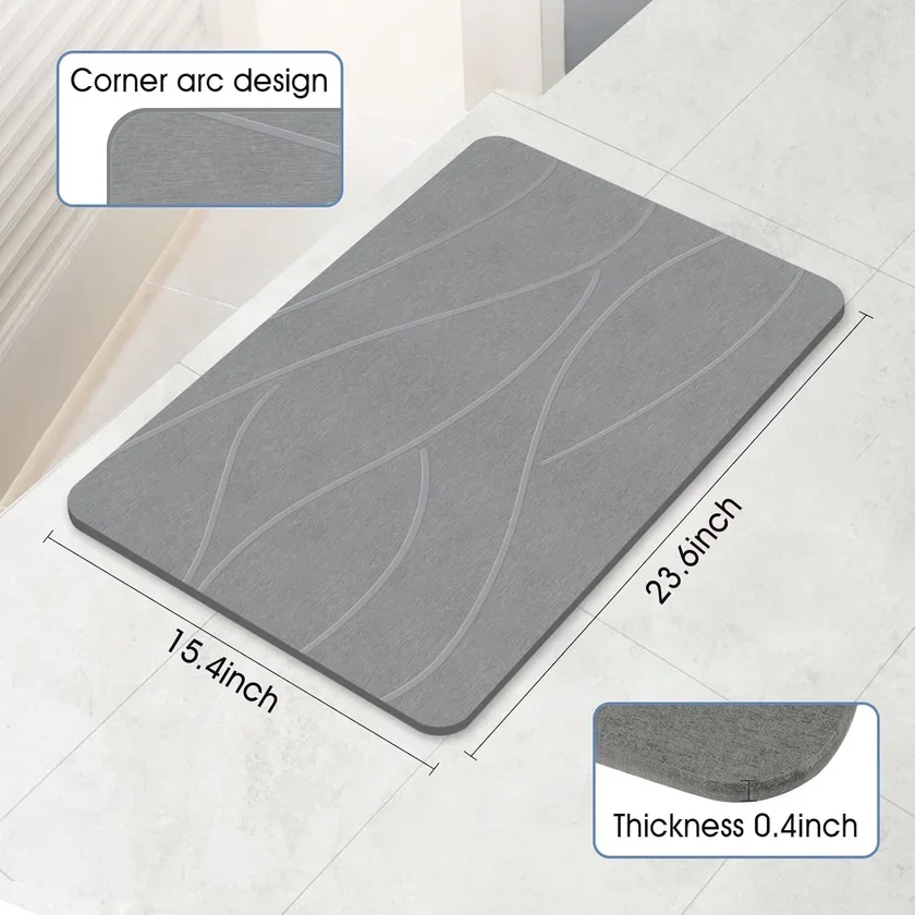 Veeloim Stone Bath Mat Diatomaceous view 2