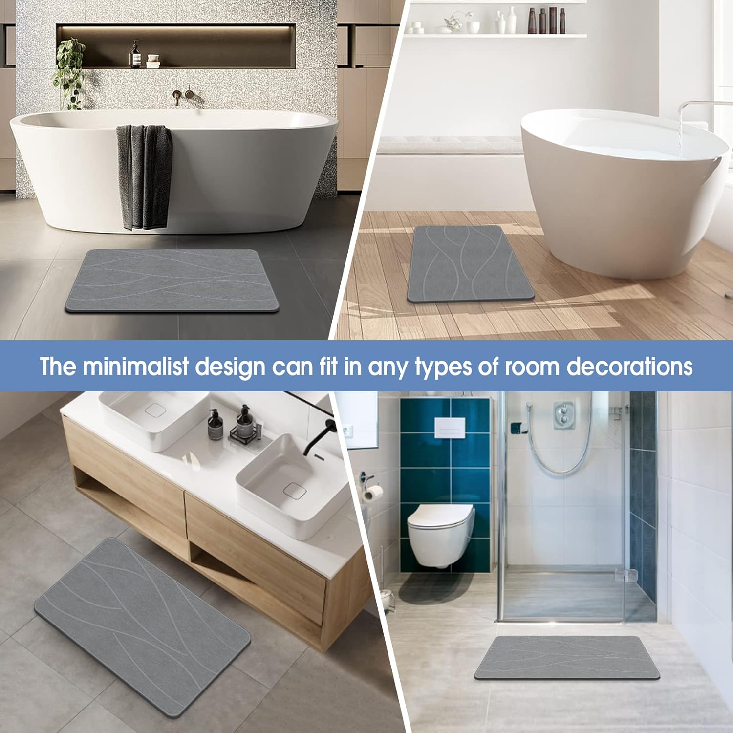 Veeloim Stone Bath Mat Diatomaceous Earth - view 4