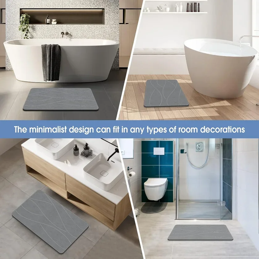 Veeloim Stone Bath Mat Diatomaceous view 5