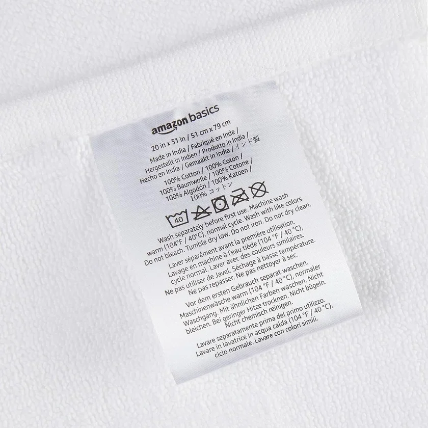 Amazon Basics Non-Slip Cotton Bath view 5
